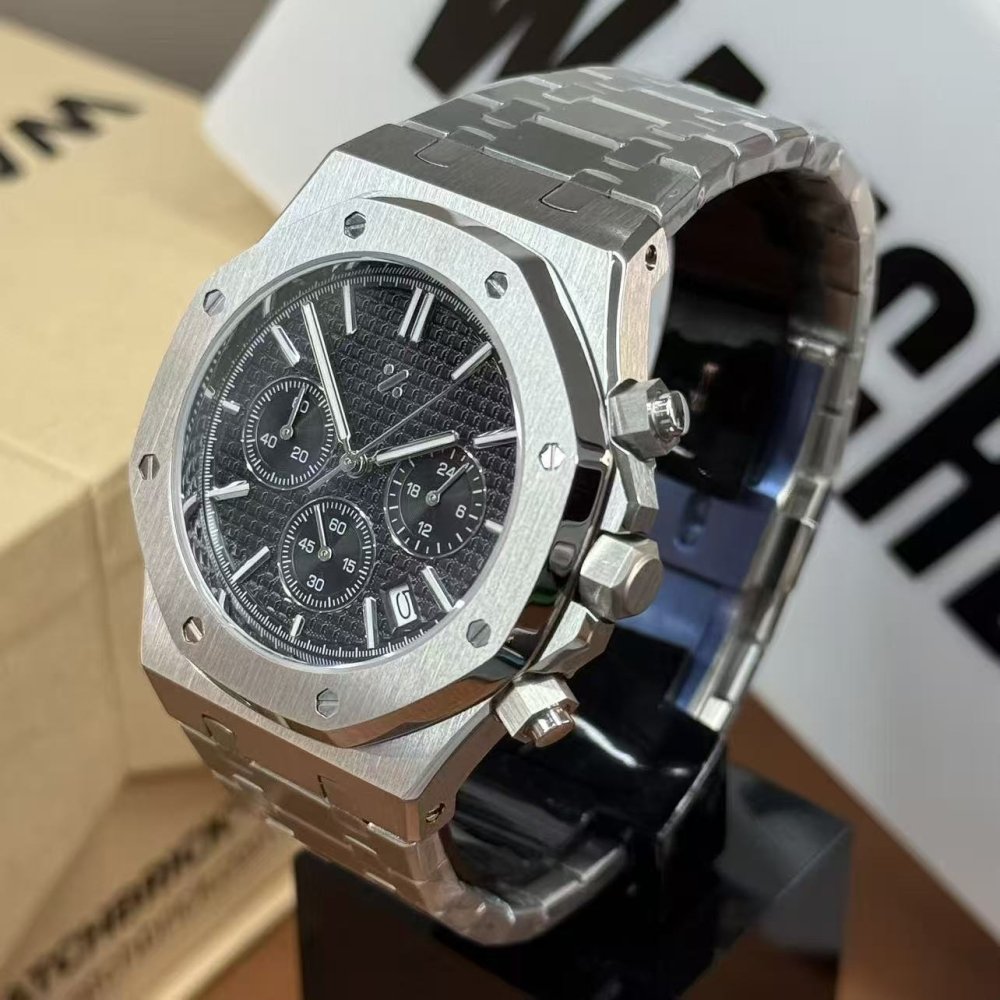 OCTOMOD | Steel Black Chronograph VK63 - WATCH MODS