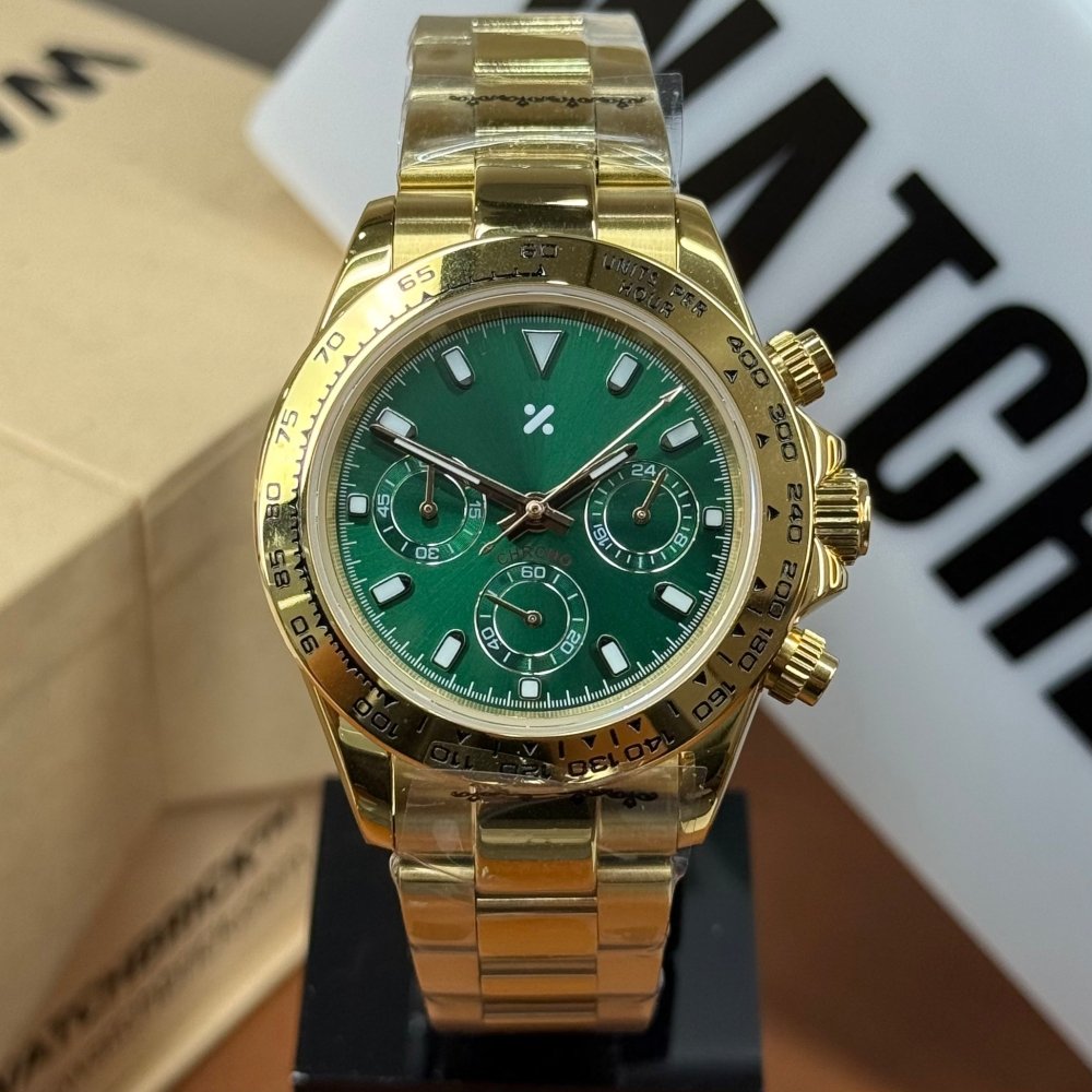 CHRONOMOD | Gold Green Chronograph VK63 - WATCH MODS