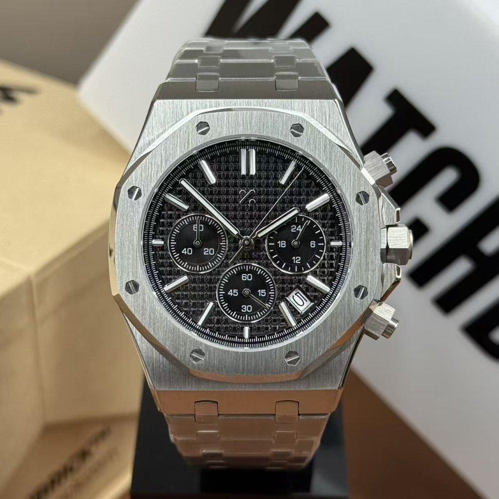 OCTOMOD | Steel Black Chronograph VK63 - WATCH MODS